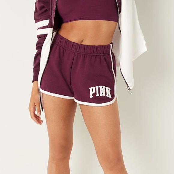 Victoria's Secret PINK Curved Hem Shorts 2.5" Rich Maroon XL NEW - Picture 3 of 4